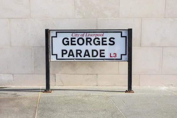 Liverpool Reino Unido Julho 2018 Sinal Rua Para Georges Parade — Fotografia de Stock