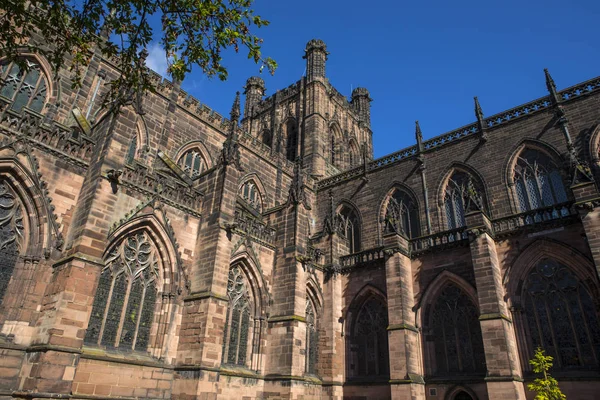 Pohled Nádherné Katedrále Historické Město Chester Cheshire Velká Británie — Stock fotografie