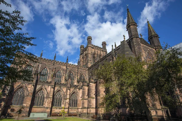 Una Vista Magnífica Catedral Chester Histórica Ciudad Chester Cheshire Reino — Foto de Stock