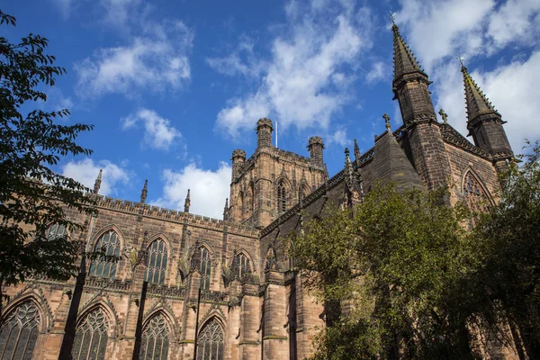 Una Vista Magnífica Catedral Chester Histórica Ciudad Chester Cheshire Reino — Foto de Stock