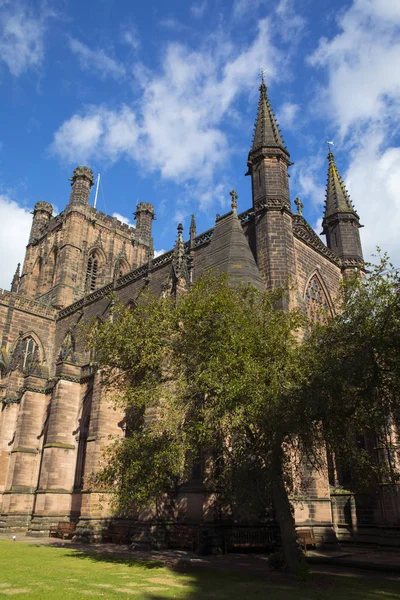 Una Vista Magnífica Catedral Chester Histórica Ciudad Chester Cheshire Reino — Foto de Stock
