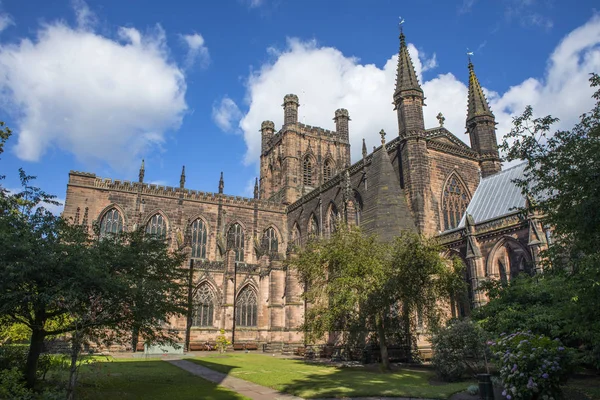 Una Vista Magnífica Catedral Chester Histórica Ciudad Chester Cheshire Reino — Foto de Stock