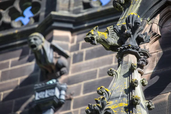 Détail Architectural Extérieur Cathédrale Chester Dans Ville Historique Chester Dans — Photo