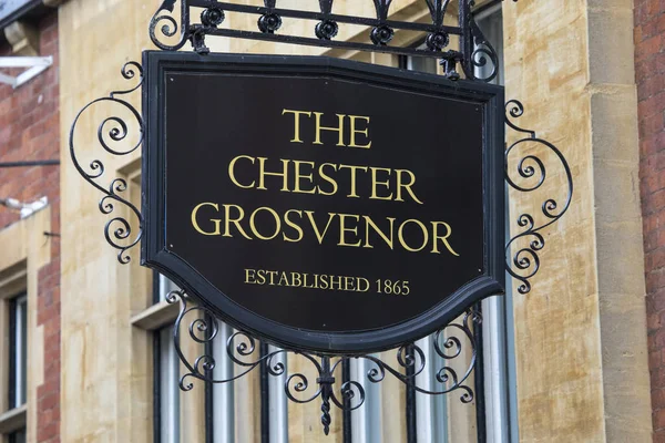 Chester Česko 1St Srpen 2018 Nápis Nad Vchodem Hotelu Grosvenor — Stock fotografie