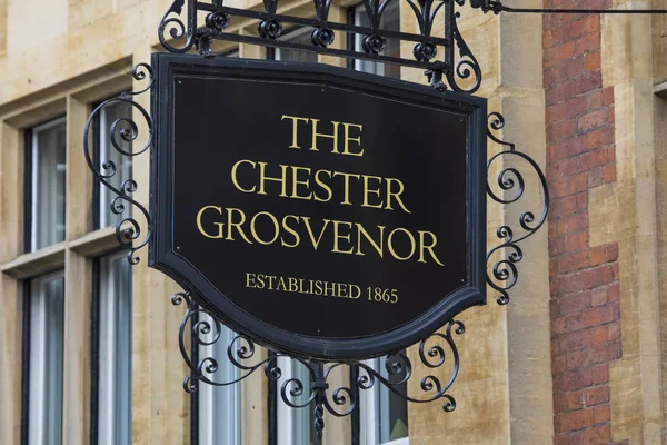 Chester Reino Unido Agosto 2018 Sinal Acima Entrada Chester Grosvenor — Fotografia de Stock