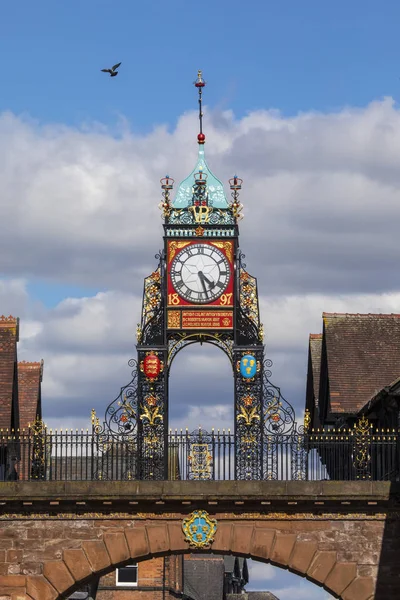 Перегляд Елегантний Eastgate Годинник Історичному Місті Честер Чешир Великобританія — стокове фото