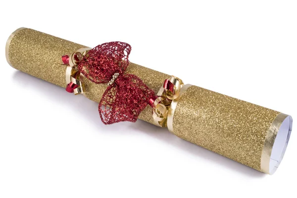 Studio Záběr Tradiční Christmas Cracker — Stock fotografie