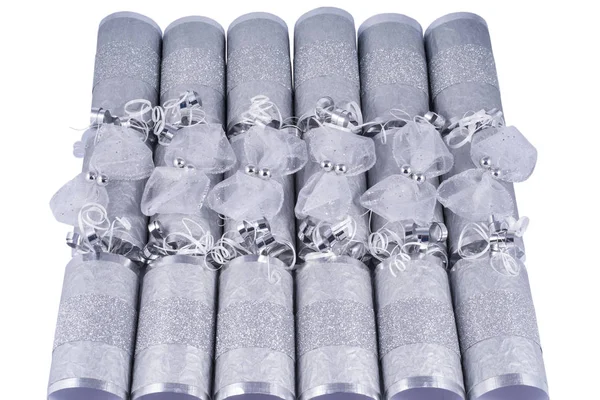 Een Schot Van Studio Van Traditionele Christmas Crackers — Stockfoto