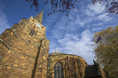 Northampton, İngiltere'de kasabasında kutsal Sepulchre bir görünüm. Kutsal Sepulchre Norman yuvarlak kilise ve bina listelenen bir sınıf.