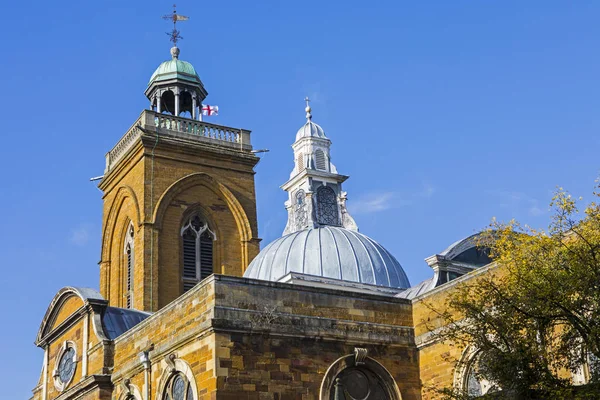 Widok Zabytkowy Kościół Wszystkich Świętych Mieście Northampton Wielka Brytania — Zdjęcie stockowe