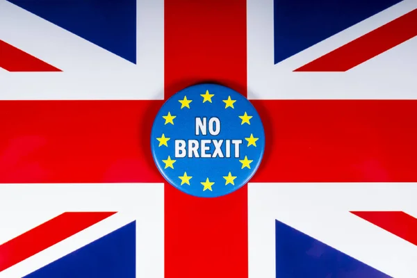 Londres Royaume Uni Novembre 2018 Brexit Pin Badge Photographié Sur — Photo