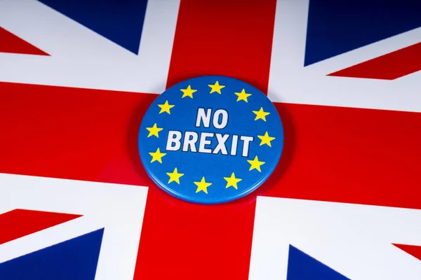 Londres Royaume Uni Novembre 2018 Brexit Pin Badge Photographié Sur — Photo