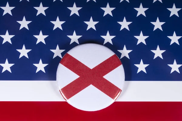 Лондон Великобританія 2018 Листопада Символ Штату Алабама Pictured Над Прапор — стокове фото