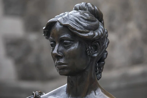 The statue of Irish fictional character Molly Malone, in the city of Dublin, Republic of Ireland.  Molly Malone is a song which has become the unofficial anthem of Dublin.