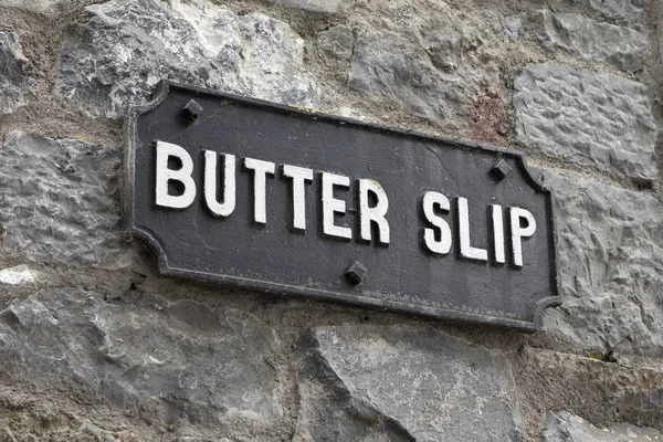 Ein Straßenschild Für Butterschein Eine Alte Gasse Aus Dem Frühen — Stockfoto