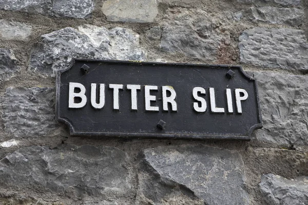 Ein Straßenschild Für Butterschein Eine Alte Gasse Aus Dem Frühen — Stockfoto