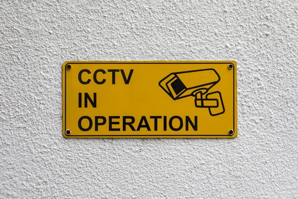 Sign Cautioning Passersby Cctv Operation — Stock Photo, Image