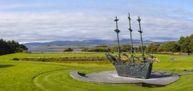 County Mayo, Republic of Ireland - August 20th 2018: A view of the National Famine Monument in Westport, County Mayo, Ireland. clipart