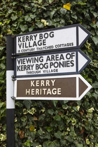 Sinais Mostrando Direções Para Kerry Bog Village Pôneis Kerry Bog — Fotografia de Stock
