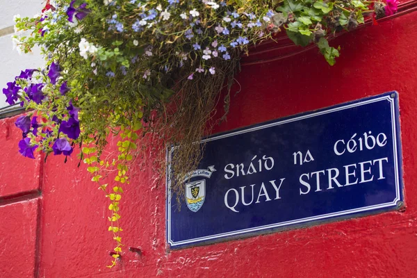 Galway Irland Augusti 19Th 2018 Gatan Tecken För Quay Street — Stockfoto