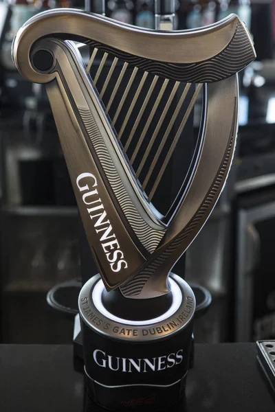 Dublin Irlande Août 2018 Une Pompe Harpe Guinness Brasserie Jamess — Photo