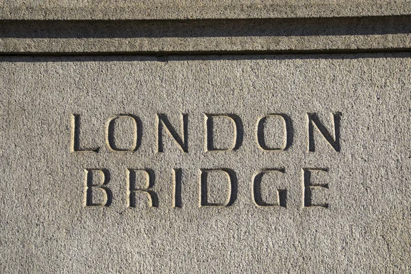 London Bridge Skylt London Storbritannien — Stockfoto