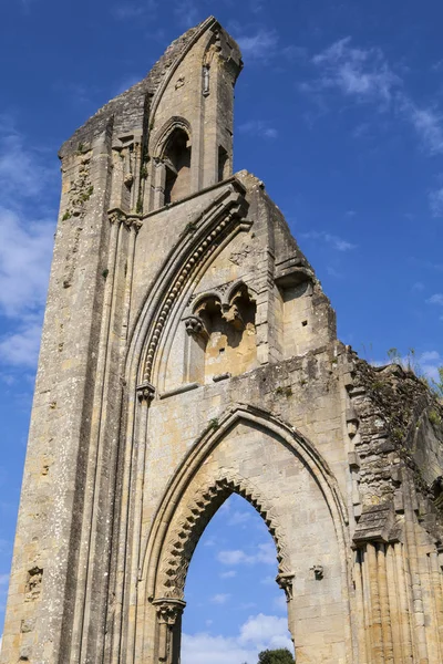 Glastonbury Abbey Somerset Ngiltere Tarihi Kalıntıları Bir Görünümünü — Stok fotoğraf
