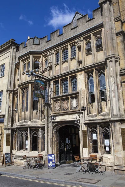 Glastonbury August 10Th 2013 Old Facade George Pilgrims Hotel Town — Stock Photo, Image