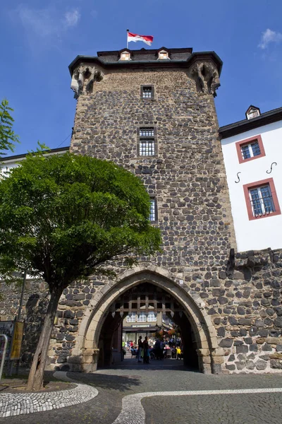 Linz Rhein Germany August 9Th 2012 View Rheintor City Gate — Stock Photo, Image