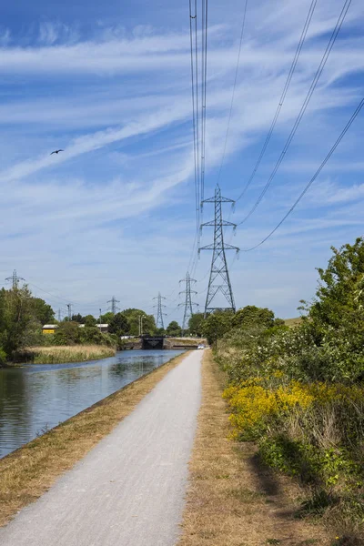 Caminhando Longo Rio Lee Navegação Towpath Entre Chingford Enfield — Fotografia de Stock