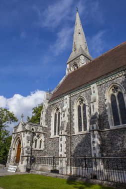 Kopenhag, Danimarka Şehir tarihi St. Albans kilisede bir görünümünü.