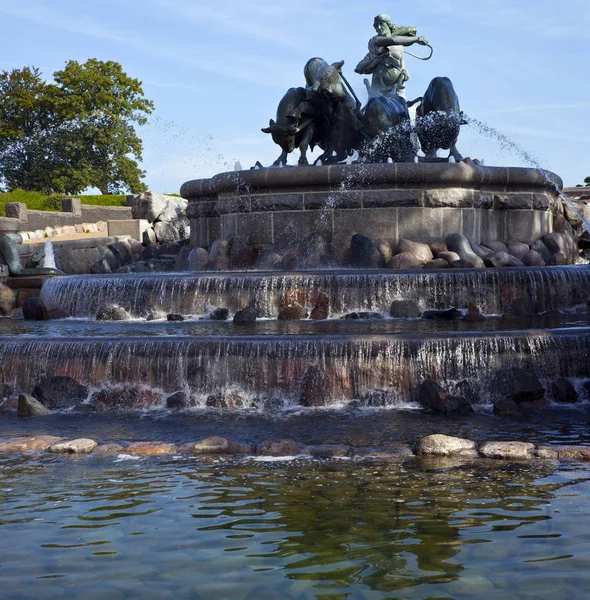 View Historic Gefion Fountain City Copenhagen Denmark — Stock Photo, Image