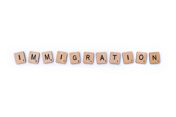 Słowo imigracja — Zdjęcie stockowe