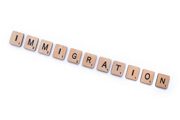 Ordet invandring — Stockfoto