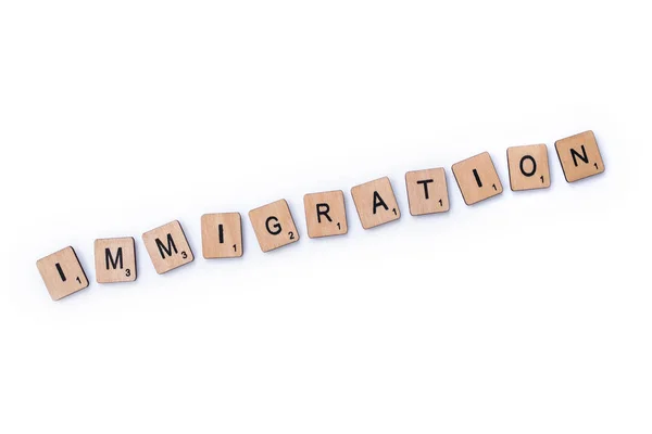 Het woord immigratie — Stockfoto