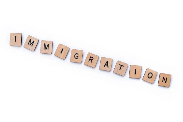 Ordet invandring — Stockfoto