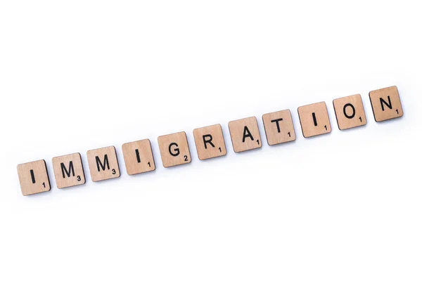 Het woord immigratie — Stockfoto