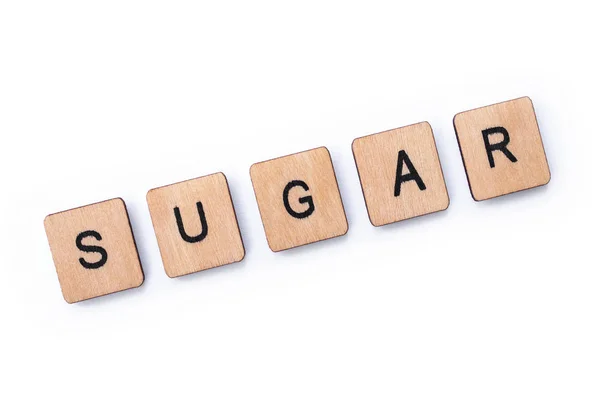 Het woord SUGAR — Stockfoto