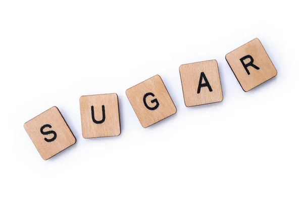 Het woord SUGAR — Stockfoto