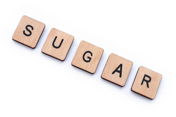 Het woord SUGAR — Stockfoto