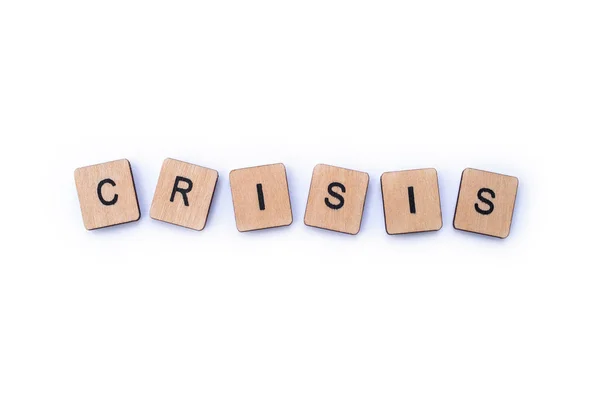 Słowo kryzys — Zdjęcie stockowe