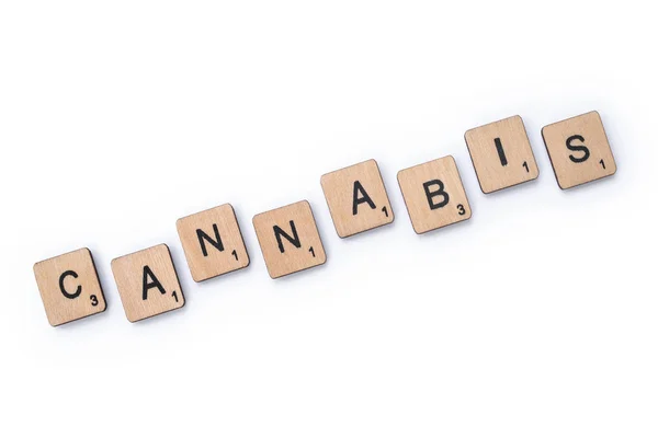 Slovo Cannabis — Stock fotografie