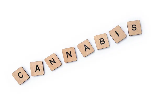 Slovo Cannabis — Stock fotografie