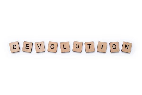 Het woord devolution — Stockfoto