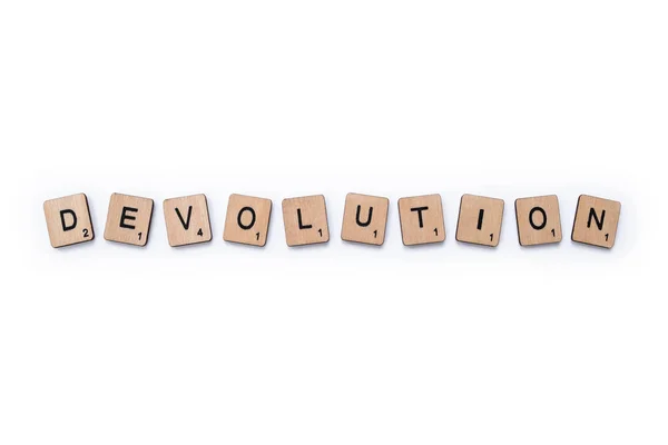 Słowo Dewolucja — Zdjęcie stockowe
