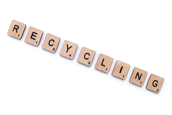 Het woord recycling — Stockfoto