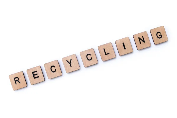 A szó újrahasznosítás — Stock Fotó