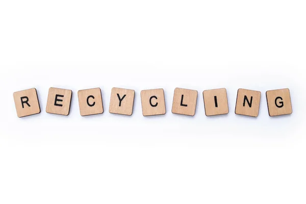 Das Wort Recycling — Stockfoto