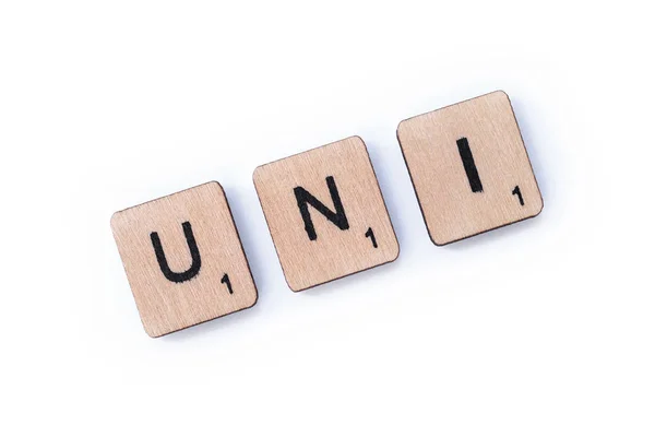 La palabra UNI — Foto de Stock