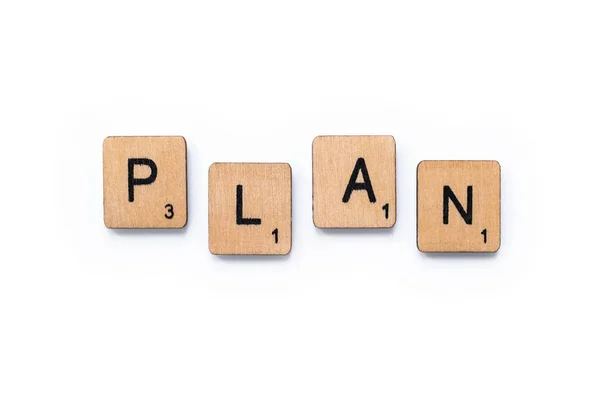 Het woord plan — Stockfoto